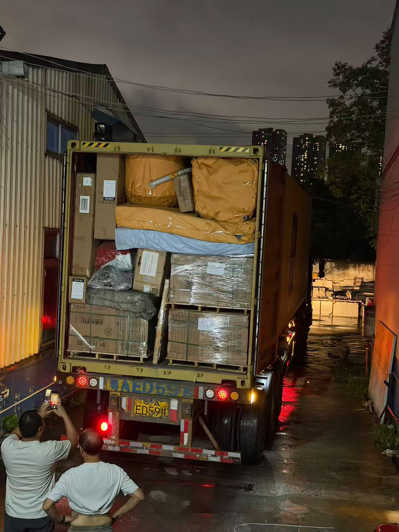 Fully loaded container at Guangzhou departing for Libreville