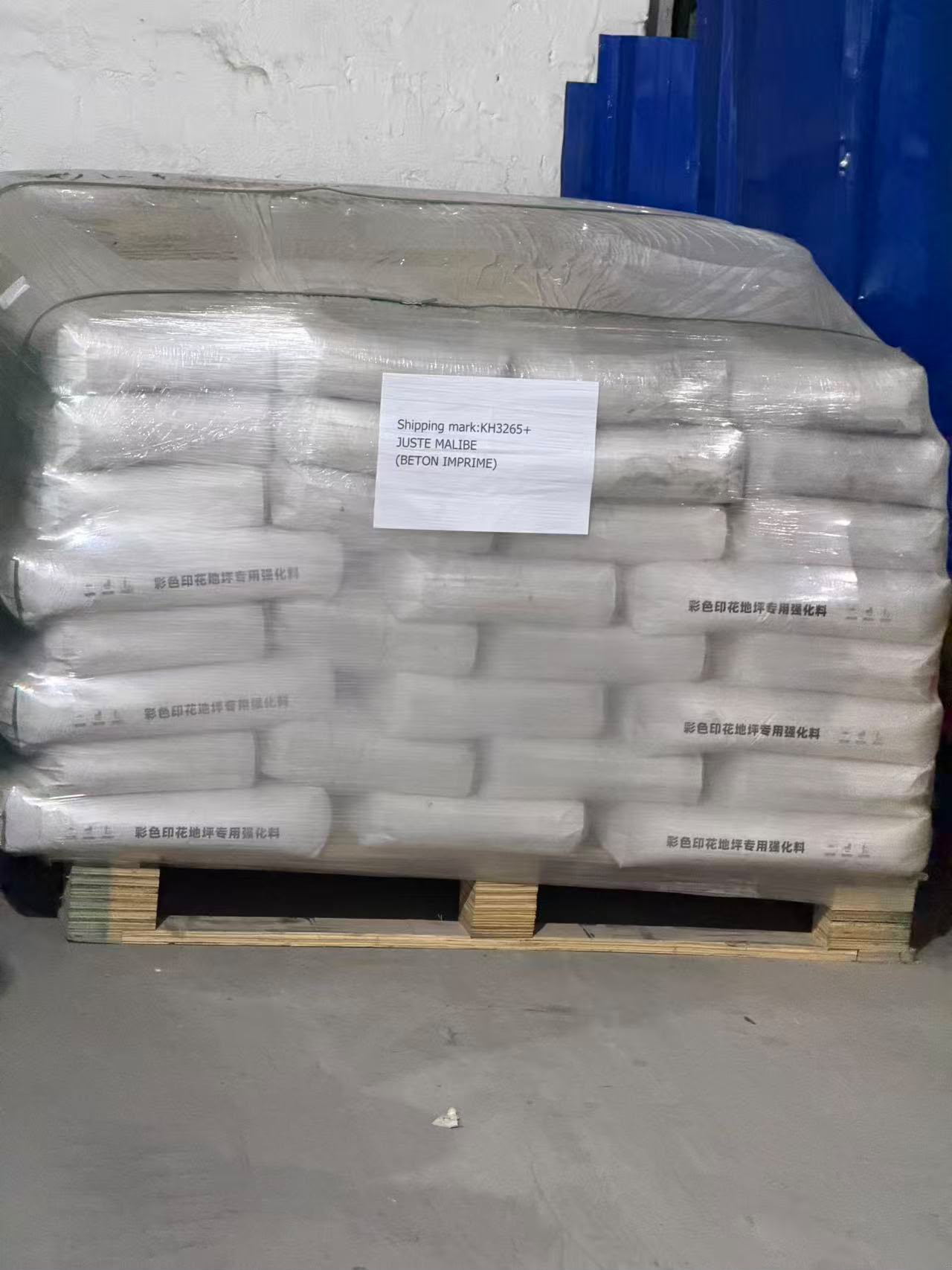 Client-marked pallet ready for export